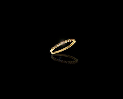 1.3 grams 18 carat Yellow Gold Diamond Half Eternity Ring
