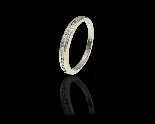 2.3 grams 9 carat White Gold Browns Diamond Half Eternity Ring