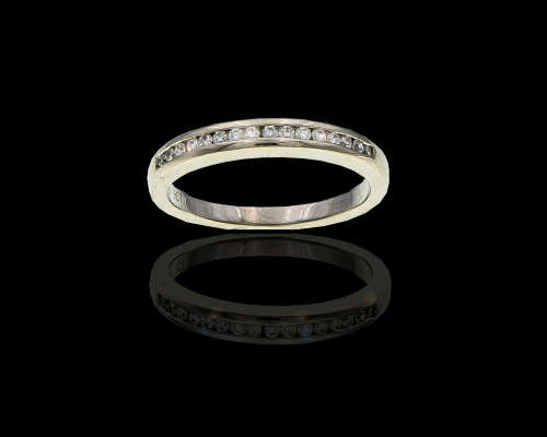2.3 grams 9 carat White Gold Browns Diamond Half Eternity Ring