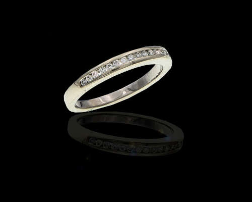 2.3 grams 9 carat White Gold Browns Diamond Half Eternity Ring
