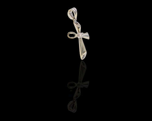1.4 grams 9 carat White Gold Diamond Cross Pendant