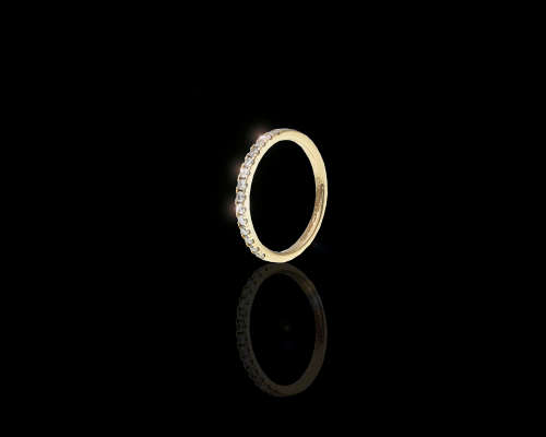 1.7 grams 18 carat Yellow Gold Browns Diamond Half Eternity Ring