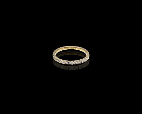 1.7 grams 18 carat Yellow Gold Browns Diamond Half Eternity Ring