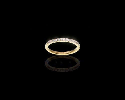 1.7 grams 18 carat Yellow Gold Browns Diamond Half Eternity Ring