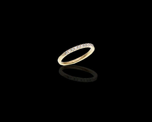 1.7 grams 18 carat Yellow Gold Browns Diamond Half Eternity Ring