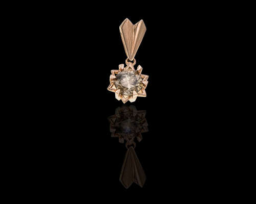 1.5 grams 18 carat Rose Gold Fancy Diamond Pendant