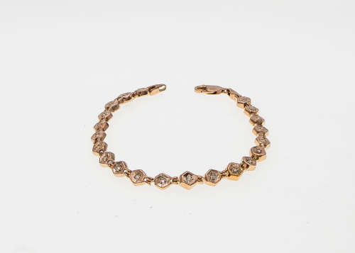 8.3 grams 9 carat Rose Gold Diamond Tennis Bracelet