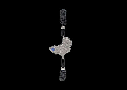 7.3 grams 9 carat White Gold Tanzanite Pendant on a black adjustable cord Bracelet