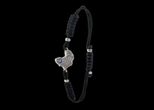 7.3 grams 9 carat White Gold Tanzanite Pendant on a black adjustable cord Bracelet