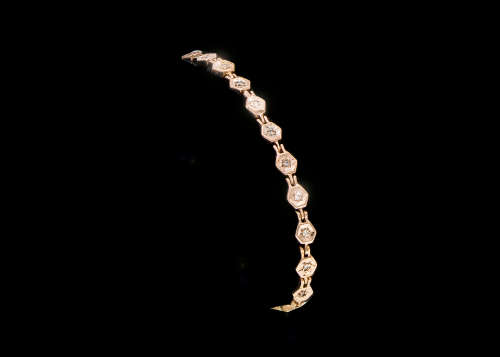 Stylish Rose Gold Diamond Tennis Bracelet
