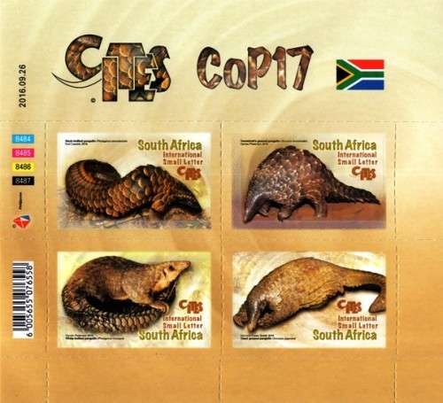 South Africa - 2016 CITES COP 17 Pangolins Sheet MNH