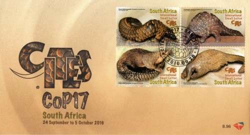 South Africa - 2016 CITES COP 17 Pangolins FDC 8.96