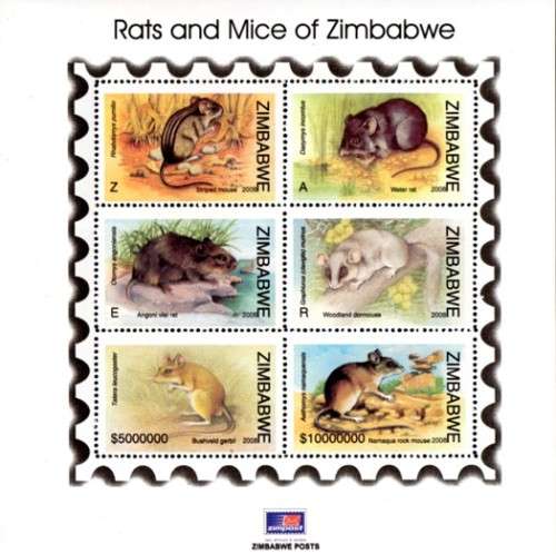 Zimbabwe - 2008 Rats and Mice MS MNH SG 1261