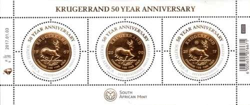 South Africa - 2017 50th Anniversary of Krugerrand MS MNH