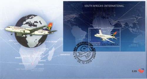 South Africa - 2016 SAA International Flight Routes FDC 8.89