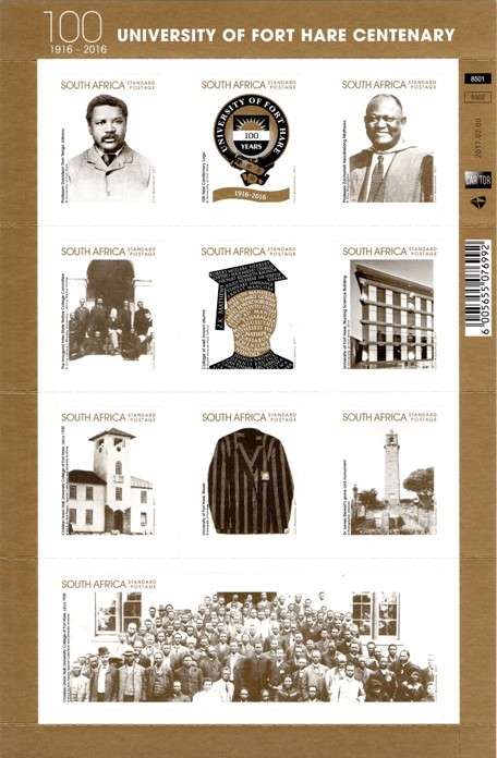 South Africa - 2017 University of Fort Hare Centenary Sheet MNH
