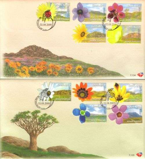 South Africa - 2008 Namaqualand Flowers FDC Set 7.134 + 7.135