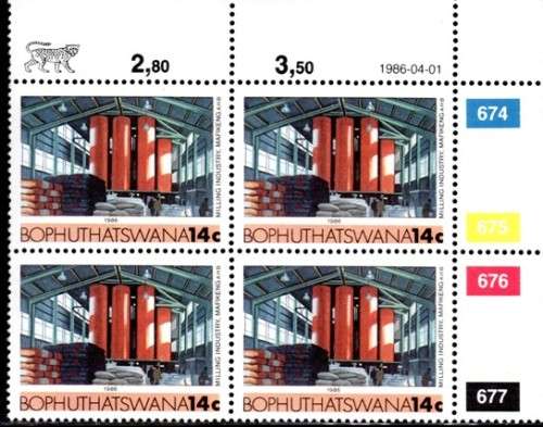 Bophuthatswana - 1986 Local Industries 14c 1986-04-01 Control Block