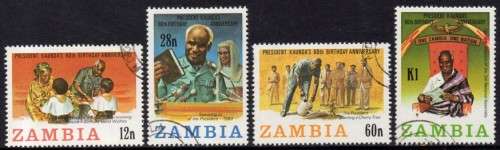Zambia - 1984 60th Birthday of Pres Kaunda Set Used SG 404-407