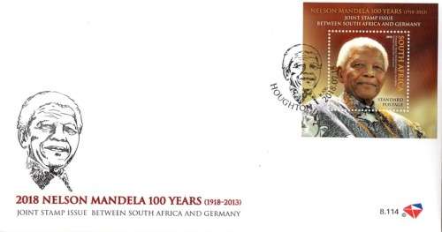 South Africa - 2018 Centenary of Birth of Nelson Mandela Germany Joint Issue FDC 8.114 ERROR