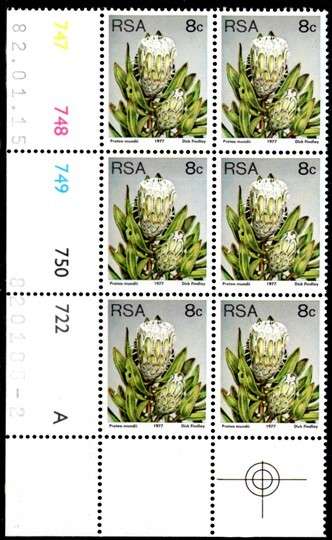 South Africa - 1982 Proteas 8c perf 14 Control Block (1982.01.15) Pane A glossy paper MNH SACC 425b