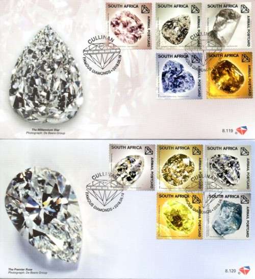 South Africa - 2019 Famous Diamonds FDC Set 8.119 + 8.120