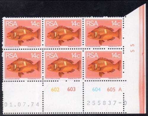 South Africa - 1974 2nd Definitive 14c Control Block (1974.07.01) Pane A MNH SACC 368