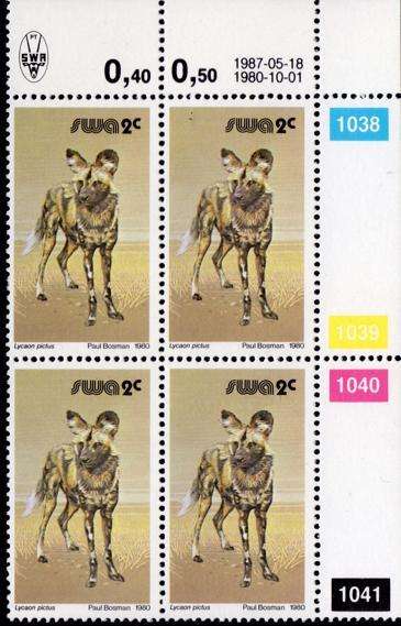 SWA - 1989 Definitive Wildlife 2c Reprint 1987.05.18 Control Block MNH