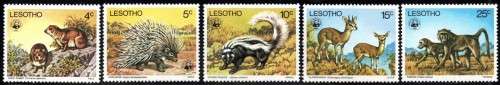 Lesotho - 1977 WWF Endangered Species Set MNH SG 329-333