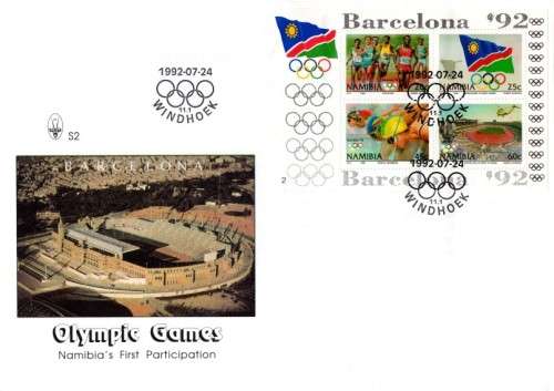 Namibia - 1992 Olympic Games MS FDC S2