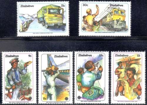 Zimbabwe - 1983 World Communications Year Set MNH SG 630-635