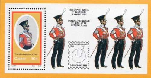 Ciskei - 1986 British Military Uniforms Philatelic Foundation MS MNH SACC 101a