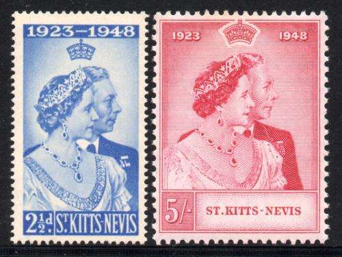 St Kitts-Nevis - 1949 Royal Silver Wedding Set MH SG 80-81