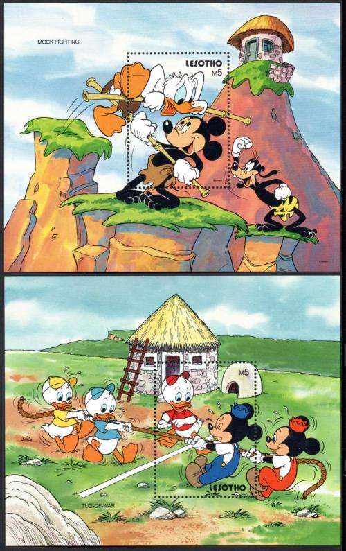 Lesotho - 1991 Children's Games Disney Set & MS MNH SG 1055-1063