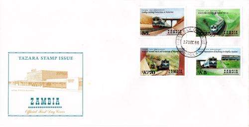 Zambia - 1986 10th Anniversary of TAZARA FDC SG 472-475