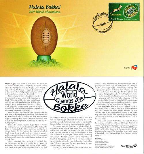 South Africa - 2020 2019 Rugby World Cup Champions FD Card 8.001