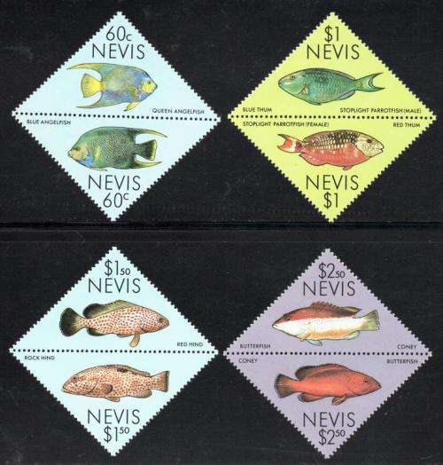 Nevis - 1987 Coral Reef Fishes Set MNH SG 477-484