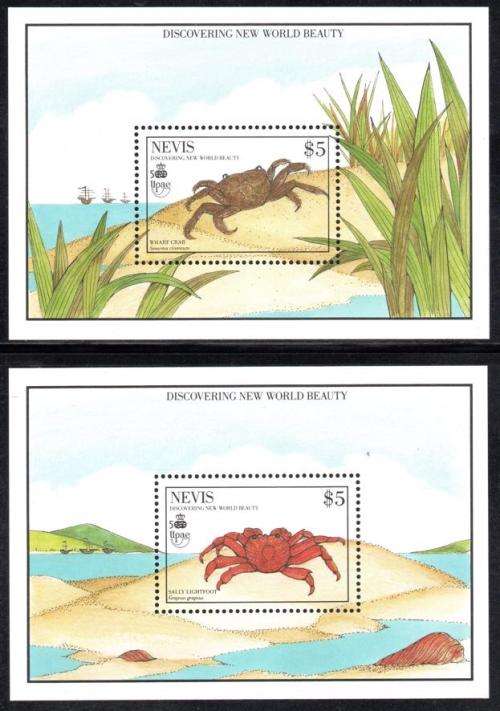 Nevis - 1990 Crabs Set & MS MNH SG 546-554
