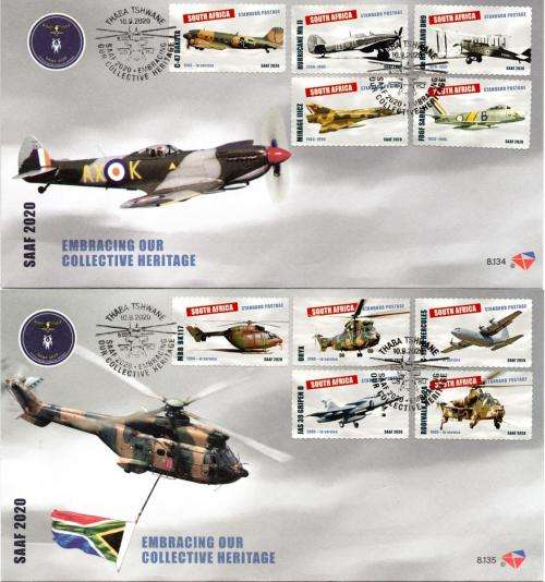 South Africa - 2020 Air Force Centenary FDC 8.134 + 8.135