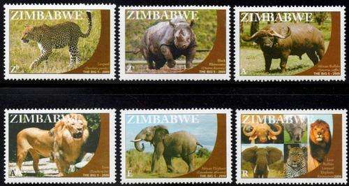 Zimbabwe - 2009 Big Five Set MNH SG 1277-1282