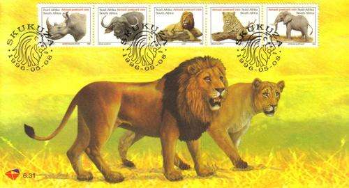 South Africa - 1996 6th Def Big Five FDC 6.31