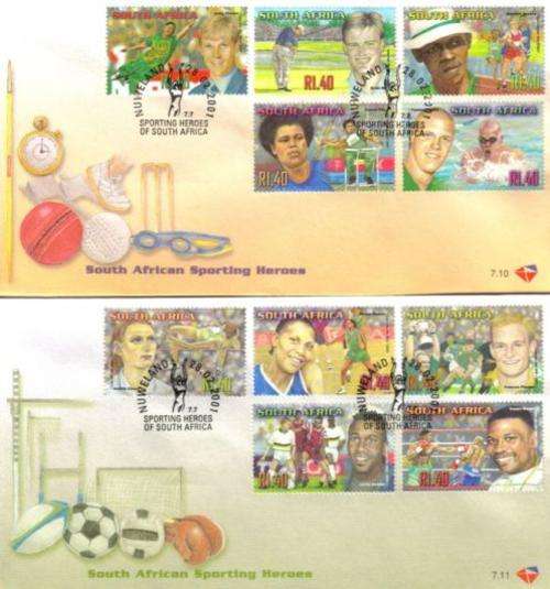 South Africa - 2001 SA Sporting Heroes FDC Set 7.10 + 7.11