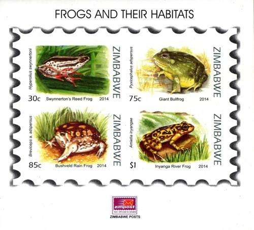 Zimbabwe - 2014 Frogs MS MNH
