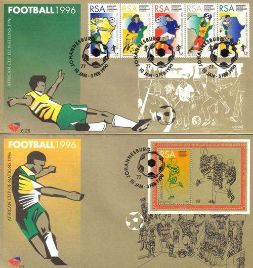South Africa - 1996 Soccer African Cup of Nations FDC Set