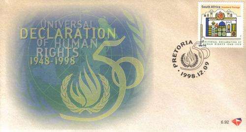 South Africa - 1998 Universal Declaration of Human Rights FDC 6.92