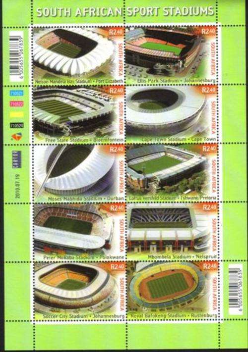 South Africa - 2010 Sports Stadiums Sheet MNH