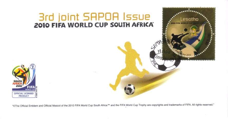 Lesotho - 2010 3rd SAPOA Joint Issue World Cup FDC