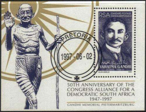 South Africa - 1997 50th Anniv of CADSA Gandhi MS Used SACC 1032 (1027)