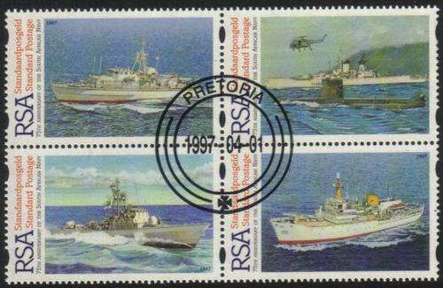 South Africa - 1997 75th Anniv of SA Navy Block Used SACC 1008-1011 (1004-1007)