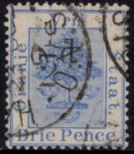 Orange Free State - 1896 1/2d on 3d Type e Used SACC 42